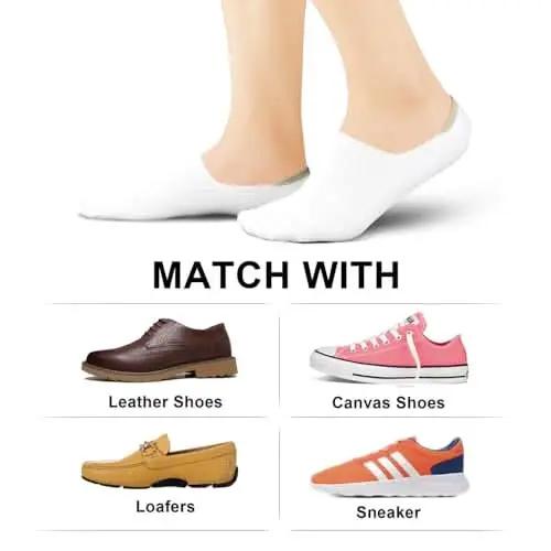 wernies No Show Socks Women Low Socks Non Slip Flat Boat Line 4/8 Pairs - Love Salve